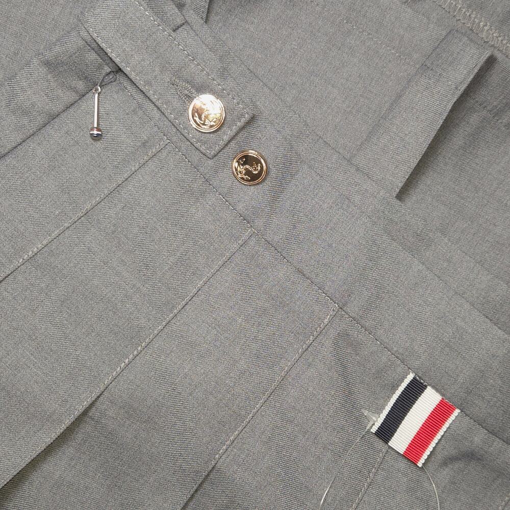 Designer Inspired Preppy Pleated Gray Skirt Chic Schoolcore $398 Retail NWT